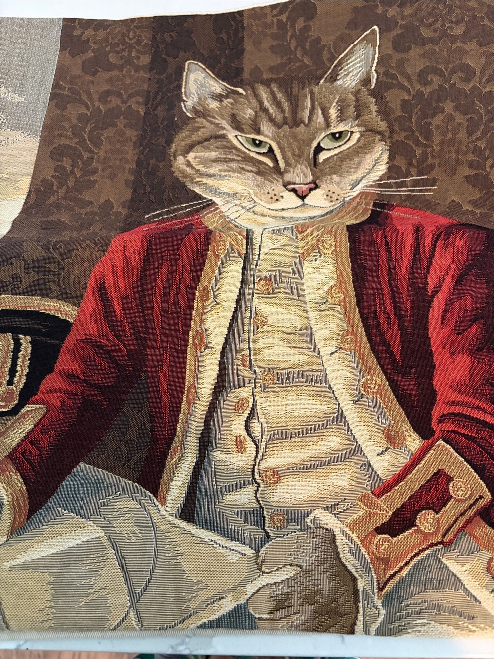 Decorative Cat Portrait Accent Pillow Cover set of 2- 17.5x17.5 - Picture 3 of 8